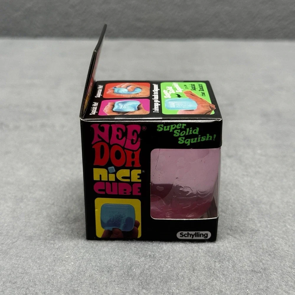 Nee Doh Nice Cube - Super Solid Squish! (Pink) - Brand New/Factory Sealed!